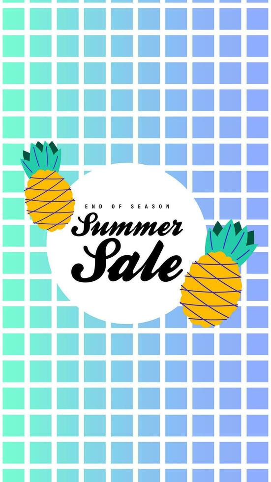 Summer sale social media story.  Vertical template post for reel promotion content vector