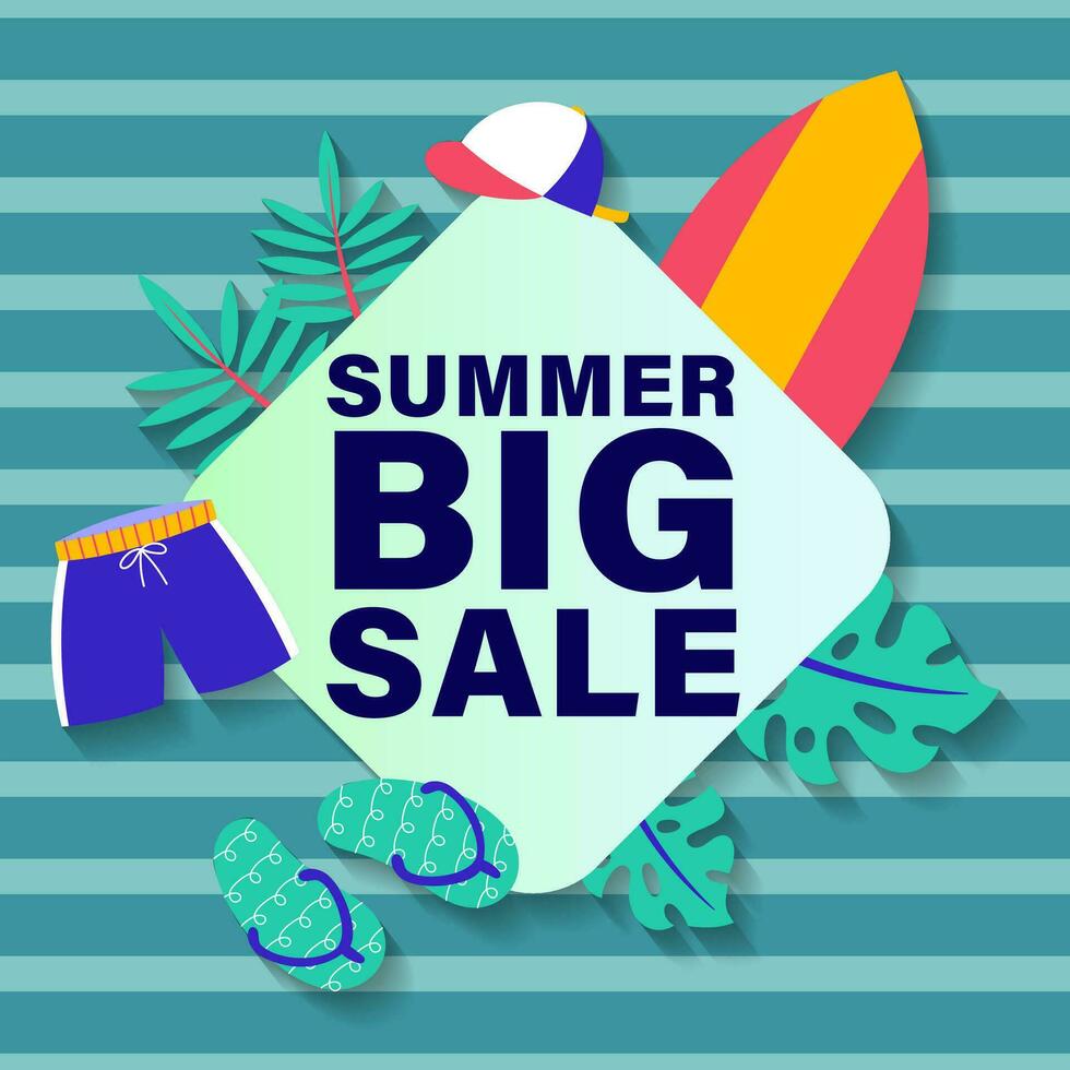 Summer sale brochure discount vector. Special price offer coupon for social media post,  promotion ad, shopping flyer, voucher, website campaign and advertising vector