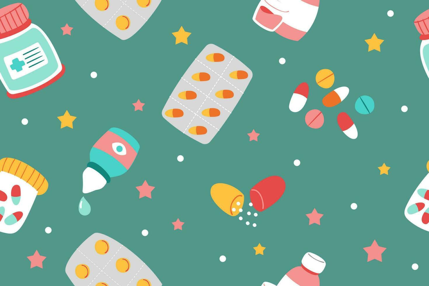 Cute Medical Seamless Pattern background for doctor, clinic or hospital vector