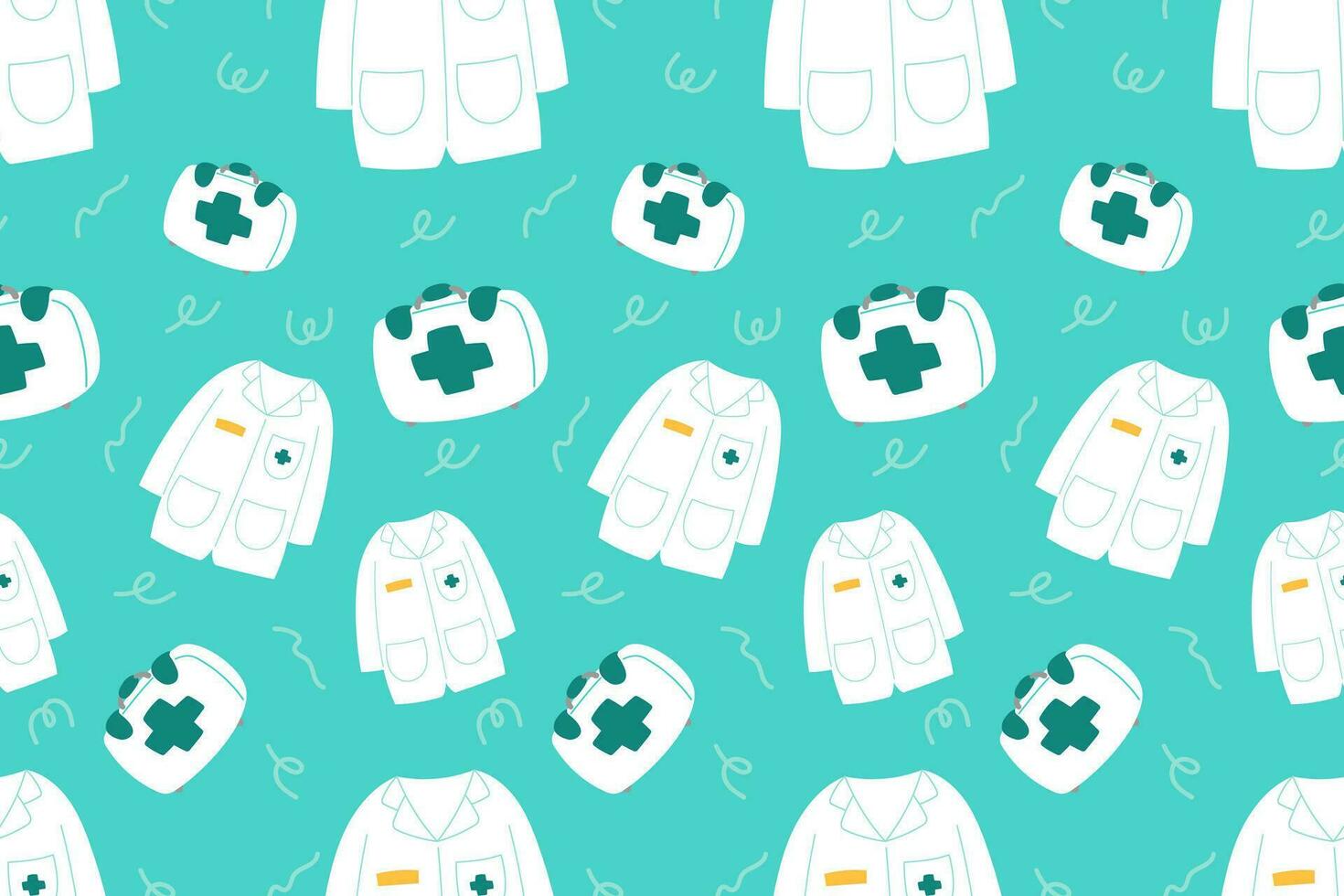 Cute Medical Seamless Pattern background for doctor, clinic or hospital vector