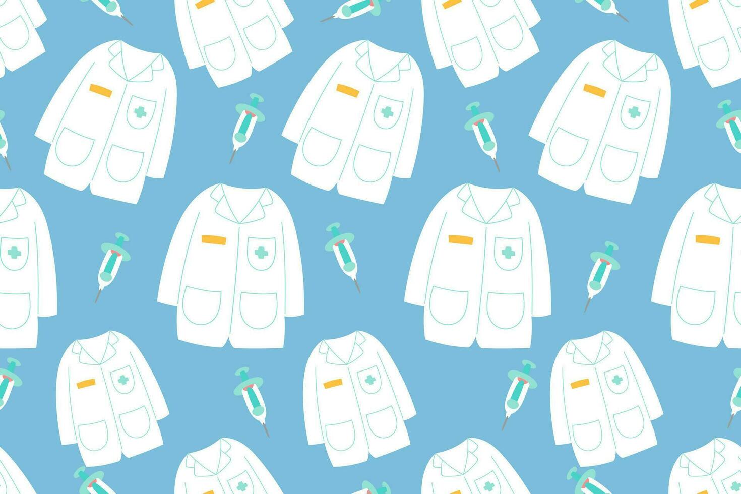 Cute Medical Seamless Pattern background for doctor, clinic or hospital vector