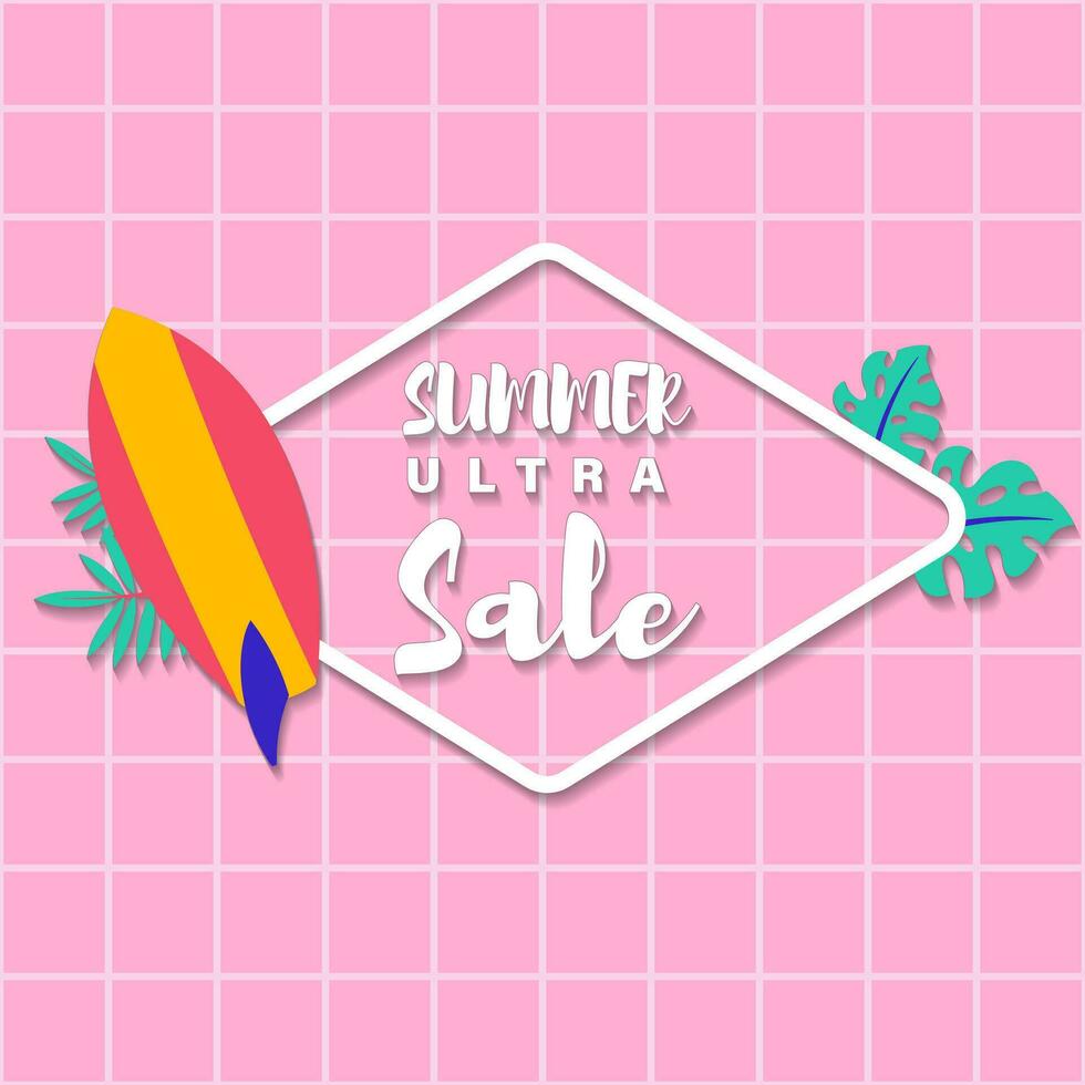 Summer sale brochure discount vector. Special price offer coupon for social media post,  promotion ad, shopping flyer, voucher, website campaign and advertising vector