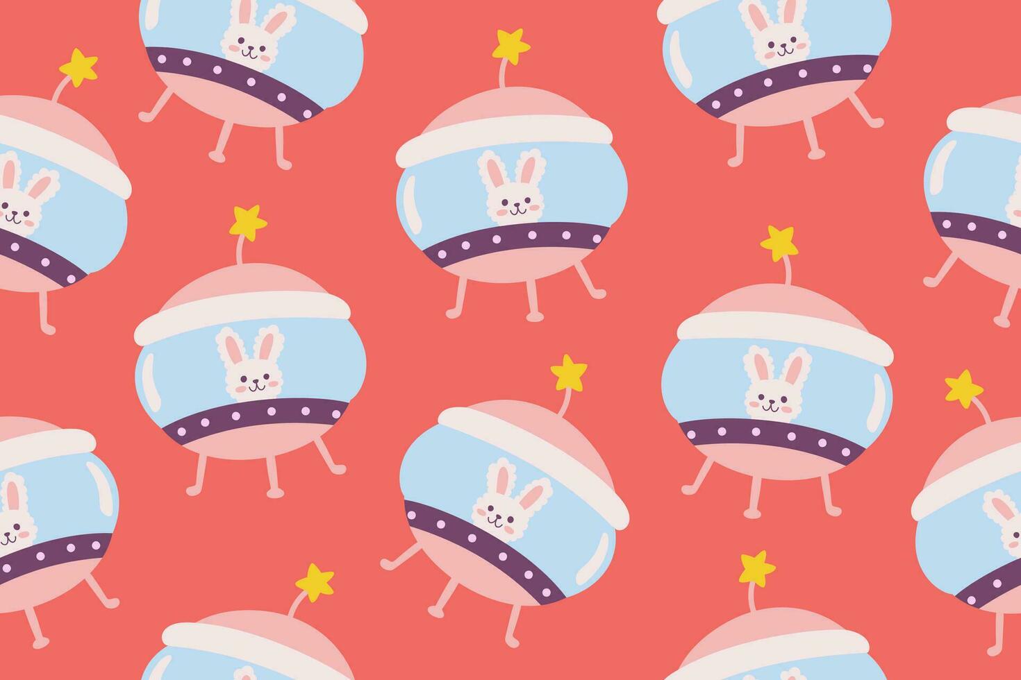 Kawaii Outer Space Seamless Pattern Background. Cute Cosmic Galaxy themed for apparel, textile and wrapping paper vector