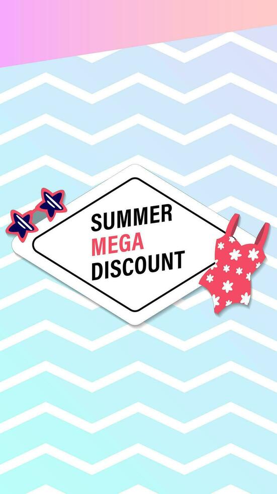 Summer sale social media story.  Vertical template post for reel promotion content vector