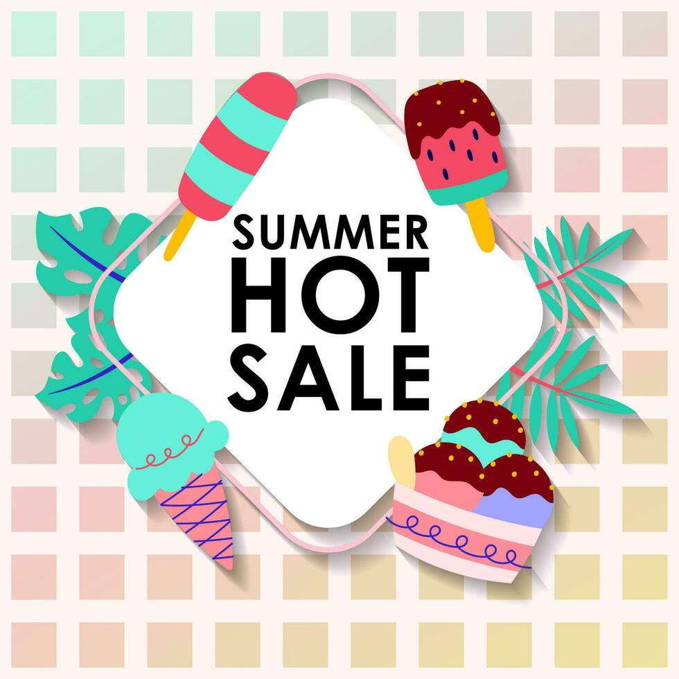 Summer sale brochure discount vector. Special price offer coupon for social media post,  promotion ad, shopping flyer, voucher, website campaign and advertising vector