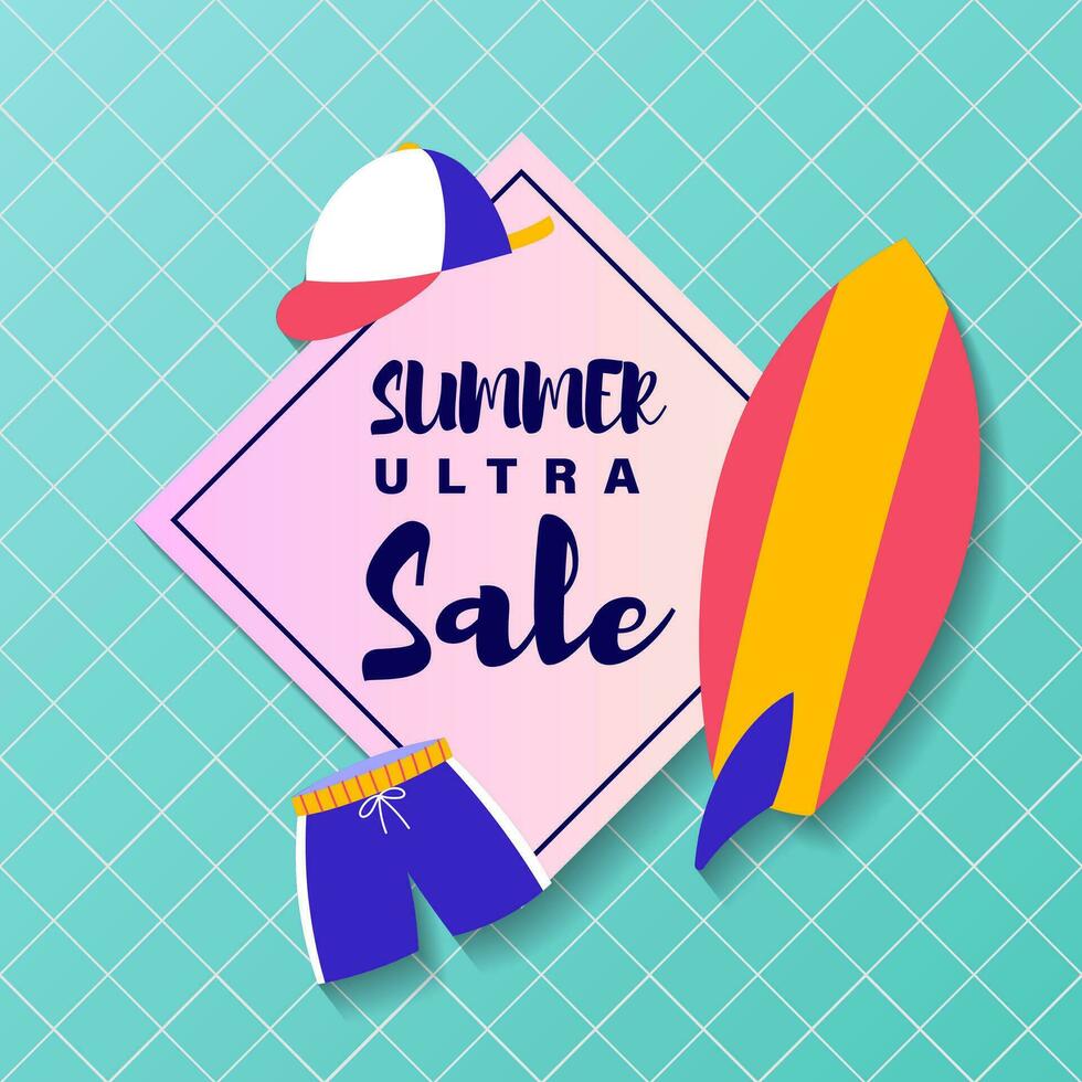 Summer sale brochure discount vector. Special price offer coupon for social media post,  promotion ad, shopping flyer, voucher, website campaign and advertising vector