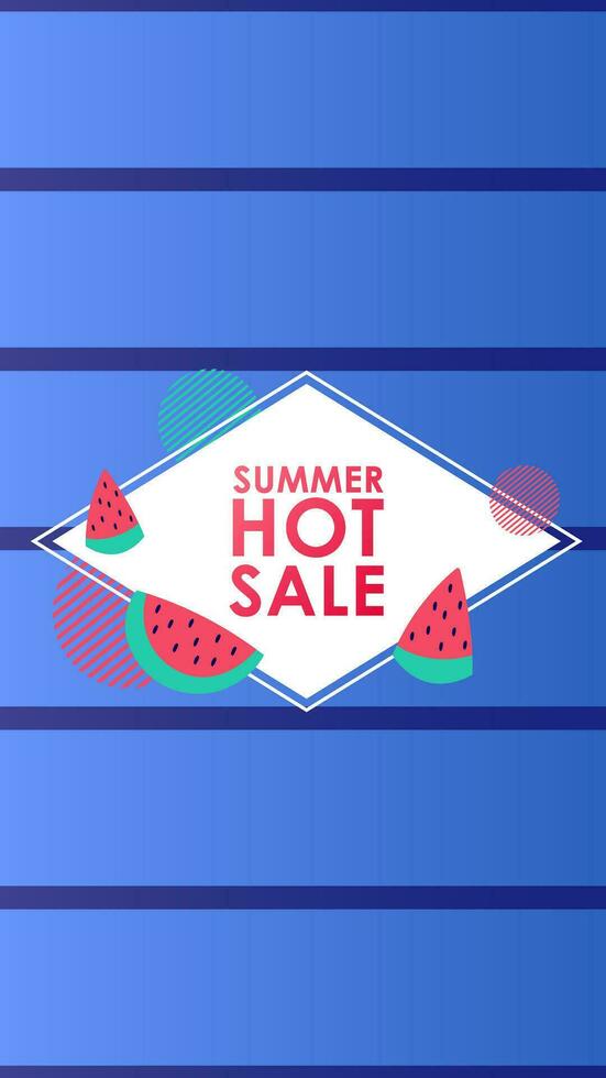 Summer sale social media story.  Vertical template post for reel promotion content vector