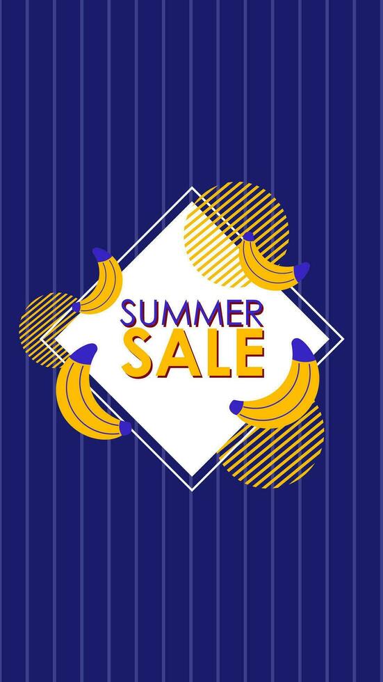 Summer sale social media story.  Vertical template post for reel promotion content vector