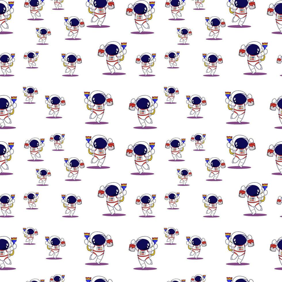 Cute Space Astrounaut Seamless Pattern Background for textile, apparel or wrapping paper graphic print vector