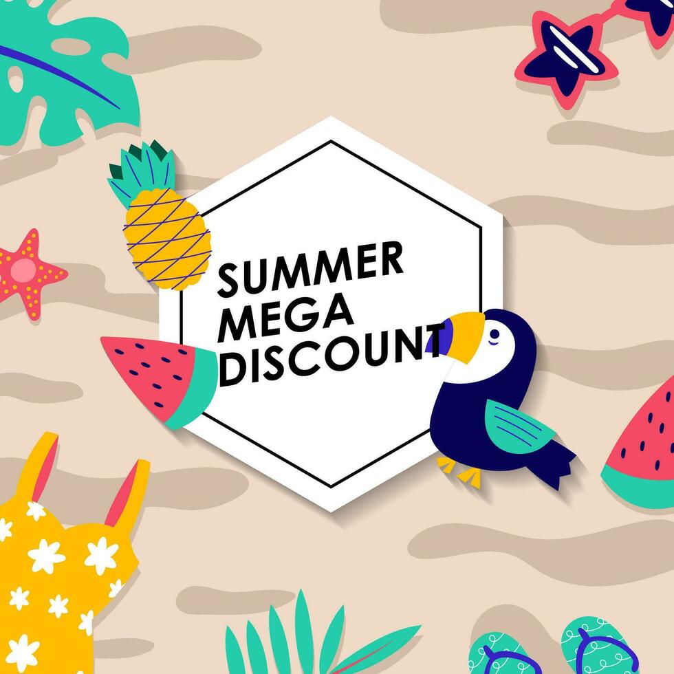 verano rebaja folleto descuento vector. especial precio oferta cupón para social medios de comunicación correo, promoción anuncio, compras volantes, vale, sitio web Campaña y publicidad vector