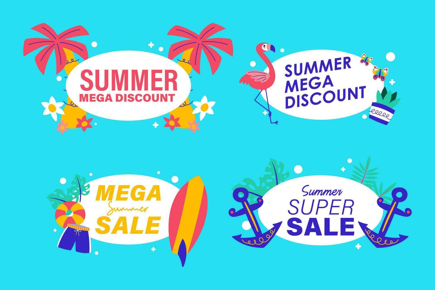 summer sale signs brochure vector. Special price offer coupon for social media post,  promotion ad, shopping flyer, voucher, website campaign and advertising vector