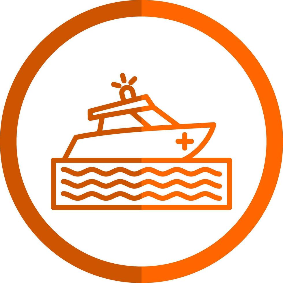 Rescue boat Vector Icon Design