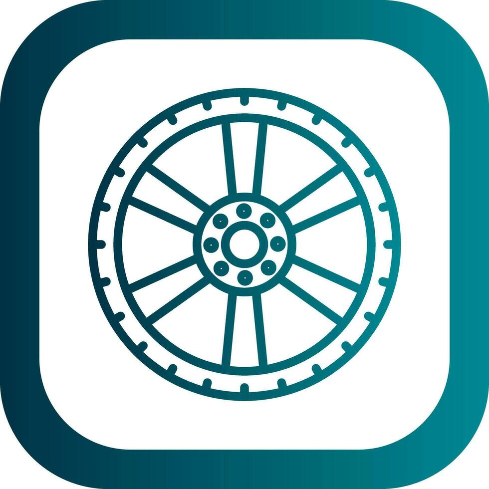 Alloy wheel Vector Icon Design
