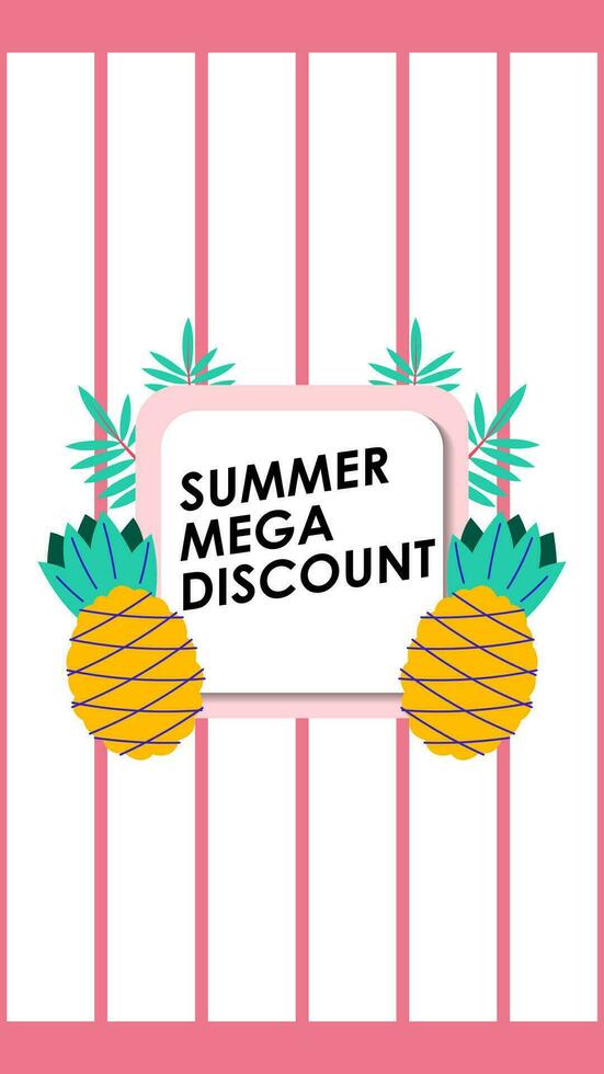 Summer sale social media story.  Vertical template post for reel promotion content vector