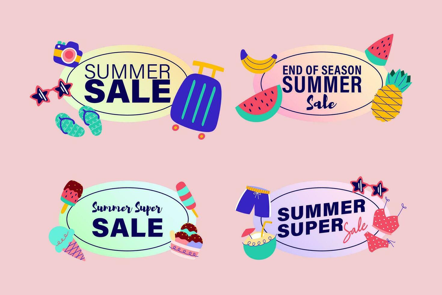 summer sale signs brochure vector. Special price offer coupon for social media post,  promotion ad, shopping flyer, voucher, website campaign and advertising vector