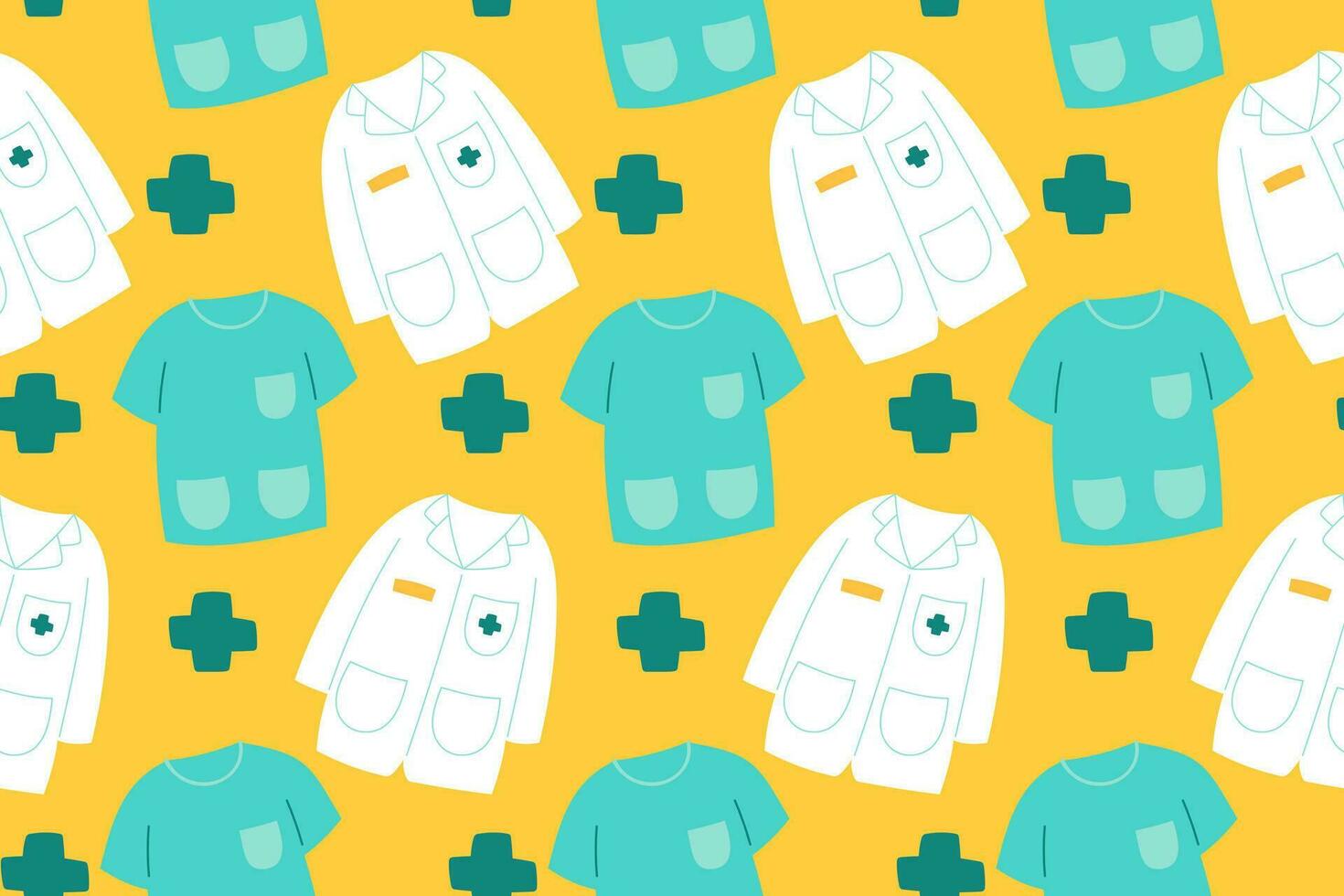 Cute Medical Seamless Pattern background for doctor, clinic or hospital vector