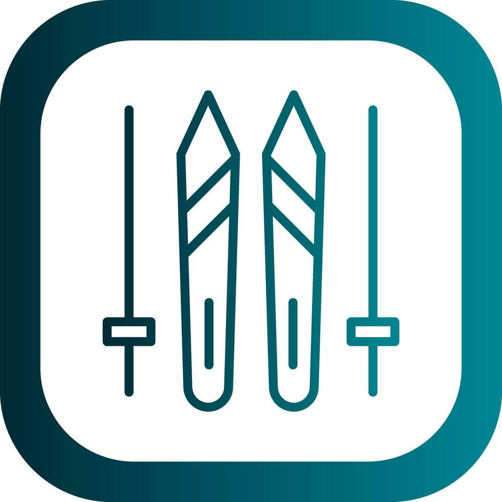 Ski sticks Vector Icon Design