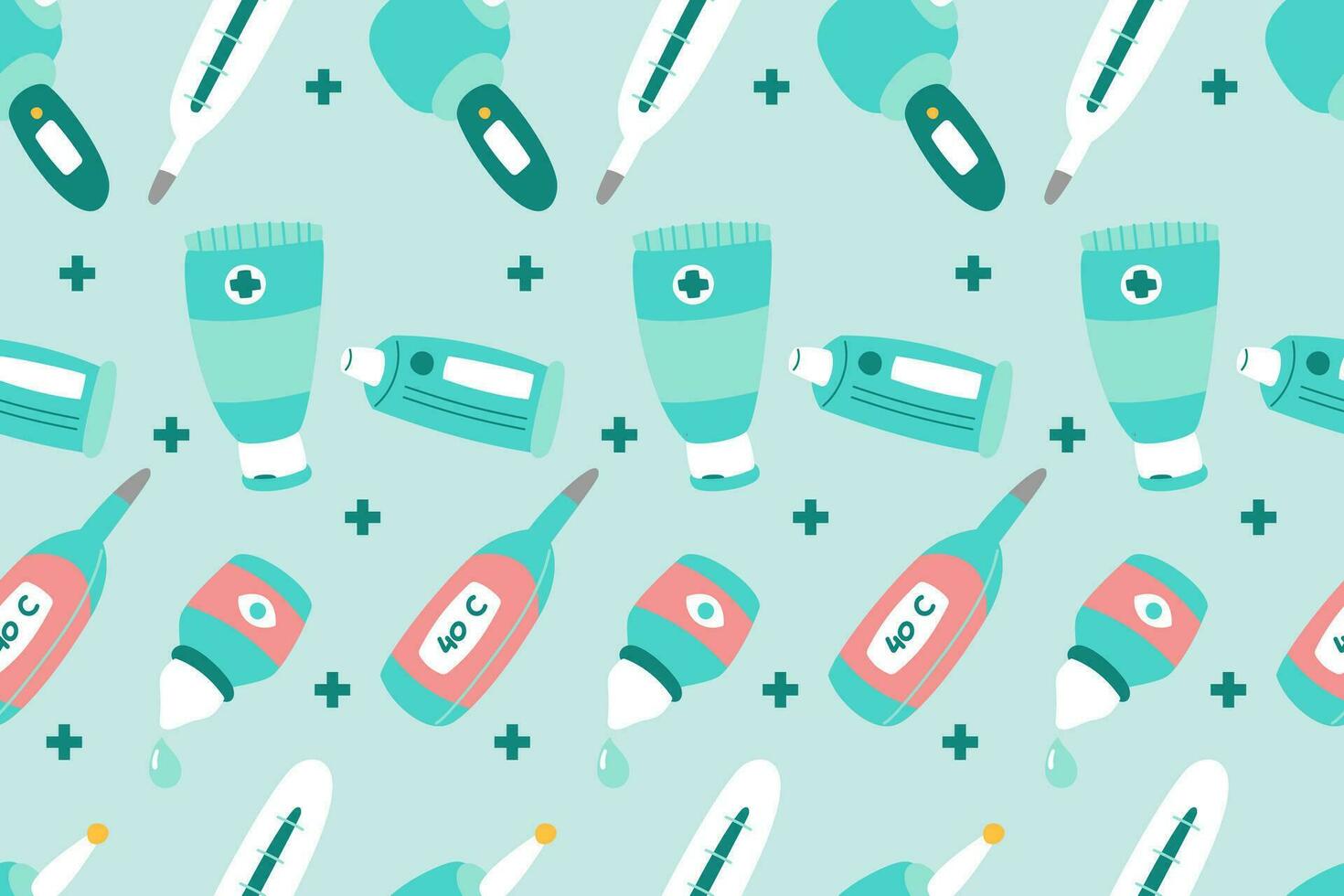 Cute Medical Seamless Pattern background for doctor, clinic or hospital vector