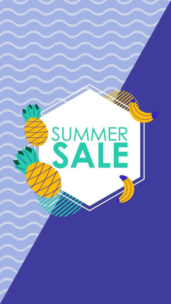 Summer sale social media story.  Vertical template post for reel promotion content vector