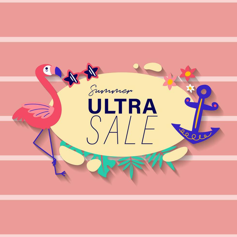 Summer sale brochure discount vector. Special price offer coupon for social media post,  promotion ad, shopping flyer, voucher, website campaign and advertising vector