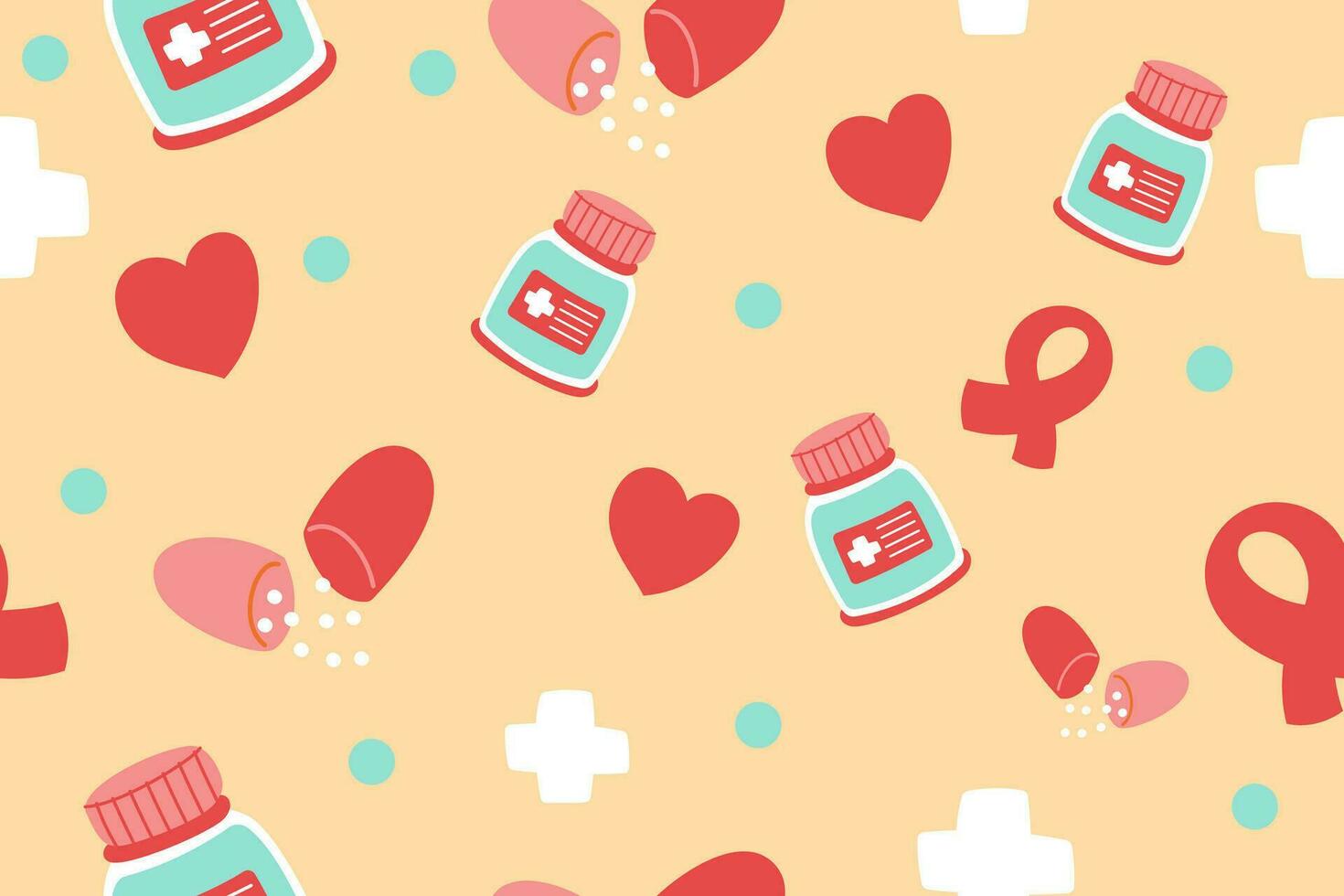 Cute Medical Seamless Pattern background for doctor, clinic or hospital vector