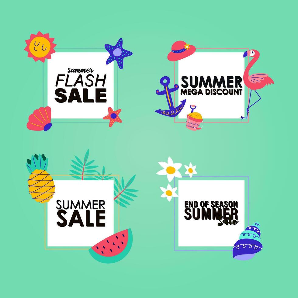 summer sale signs brochure vector. Special price offer coupon for social media post,  promotion ad, shopping flyer, voucher, website campaign and advertising vector