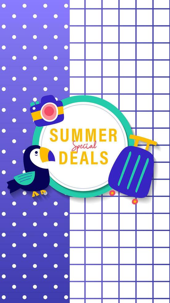 Summer sale social media story.  Vertical template post for reel promotion content vector