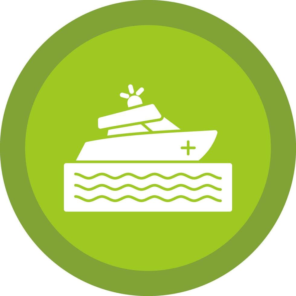 Rescue boat Vector Icon Design