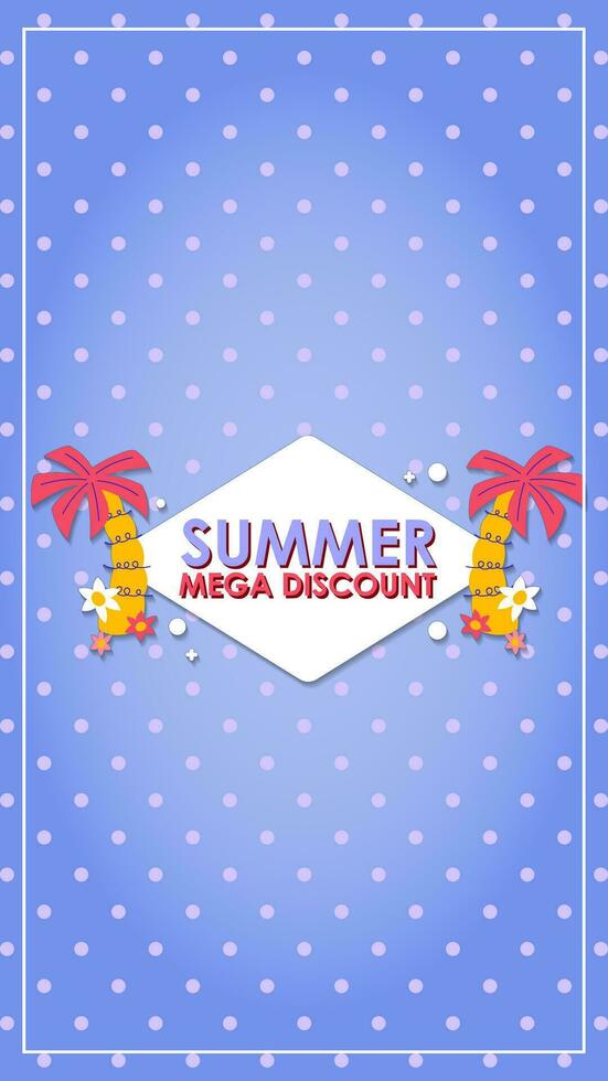 Summer sale social media story.  Vertical template post for reel promotion content vector