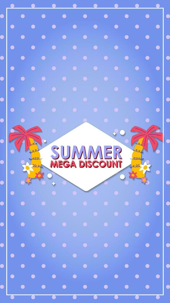 Summer sale social media story.  Vertical template post for reel promotion content vector