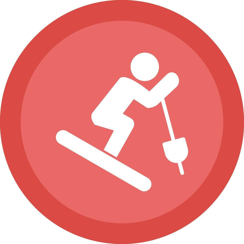 Skiing Vector Icon Design