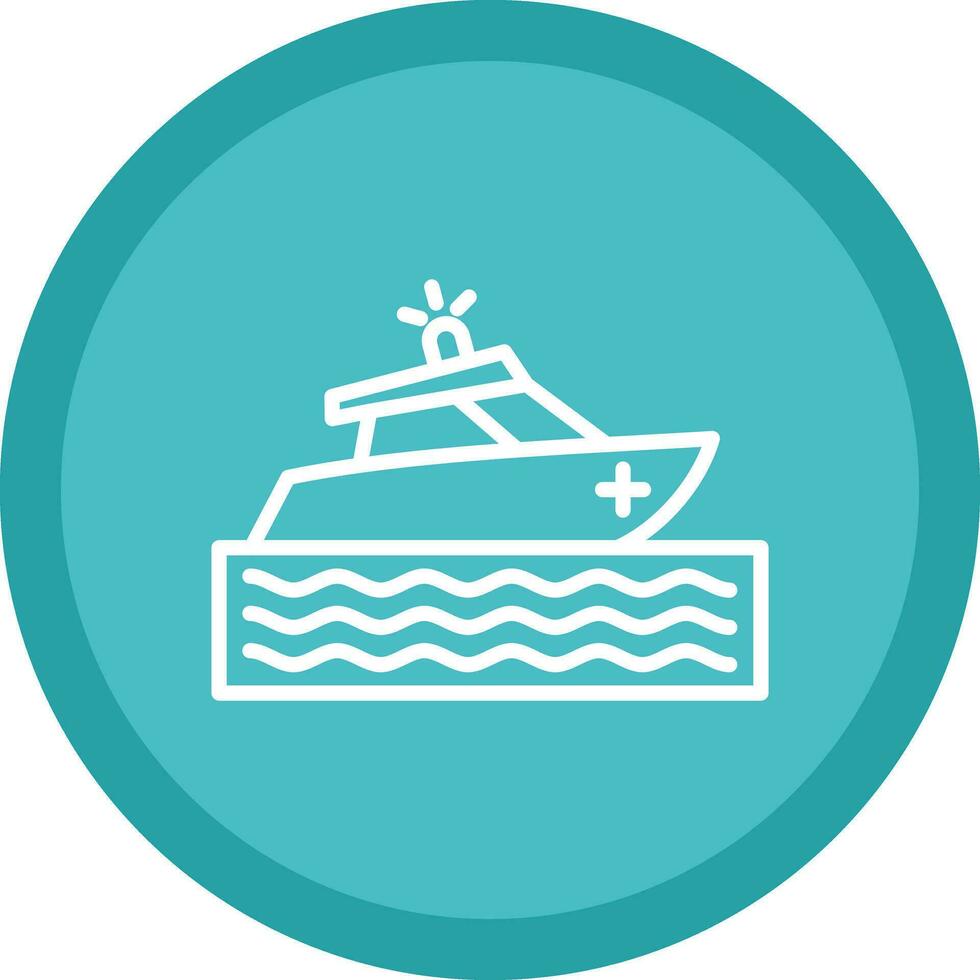 Rescue boat Vector Icon Design