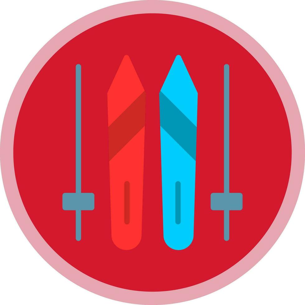 Ski sticks Vector Icon Design