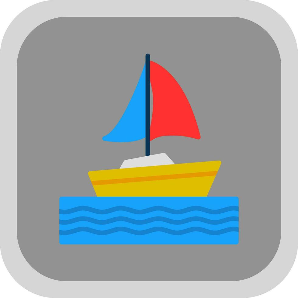 Sailing boat Vector Icon Design