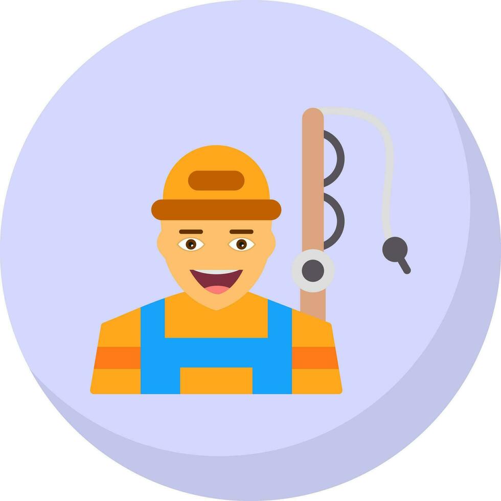 Fisherman Vector Icon Design