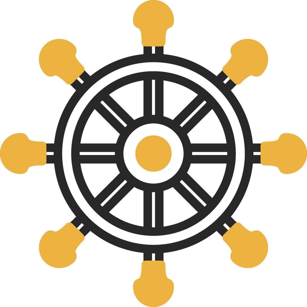 Steering wheel Vector Icon Design