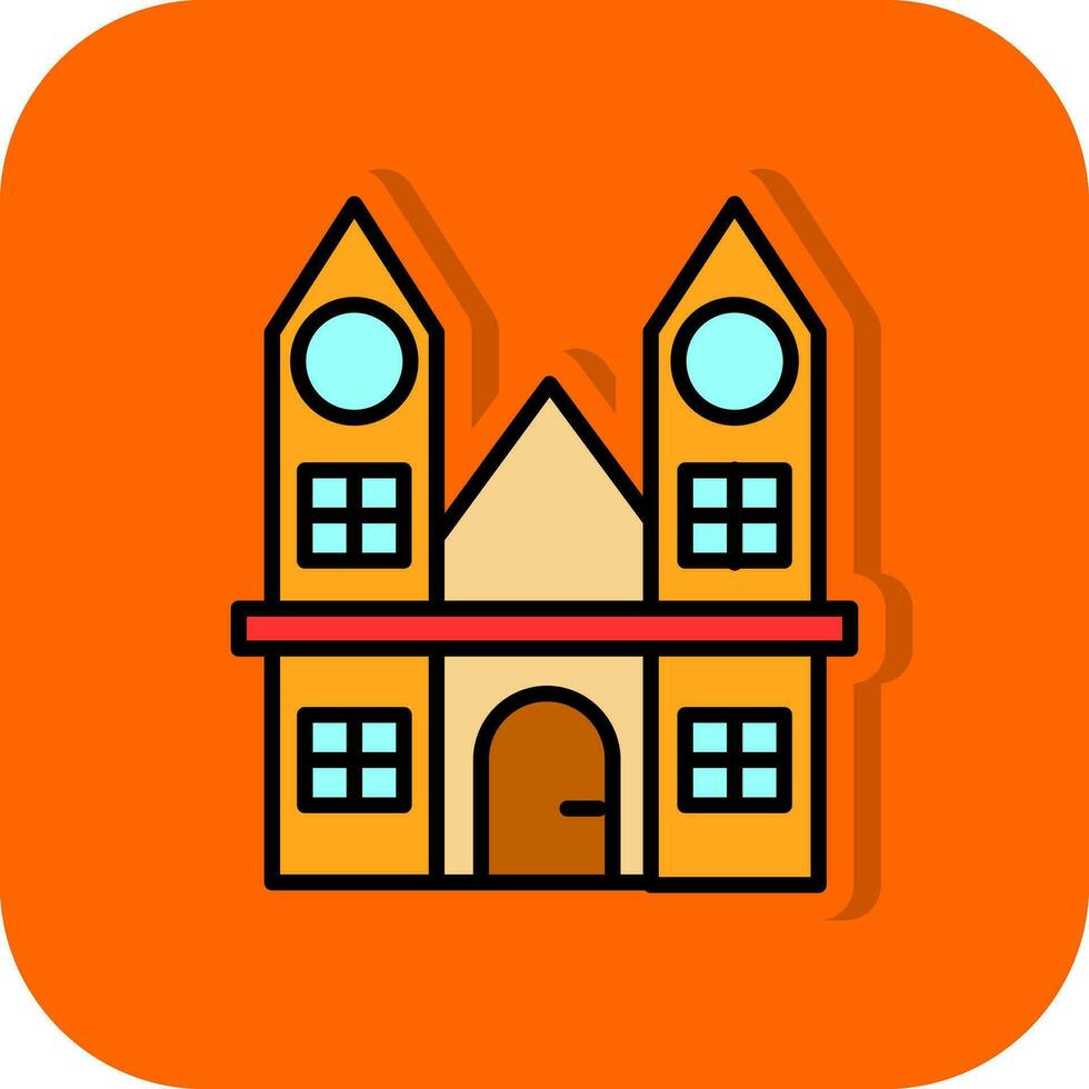 heuvelse kerk tilburgo vector icono diseño