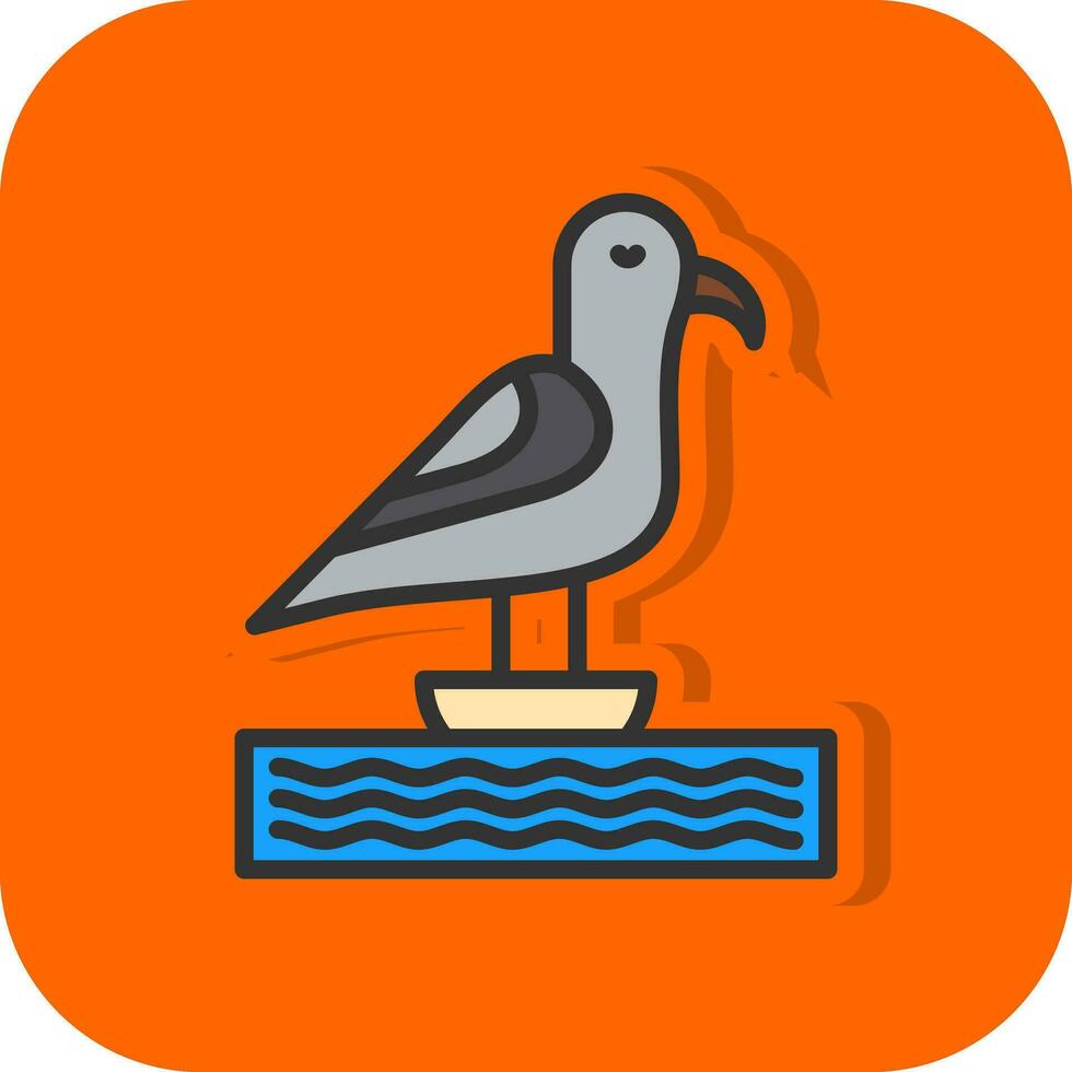 Seagull Vector Icon Design