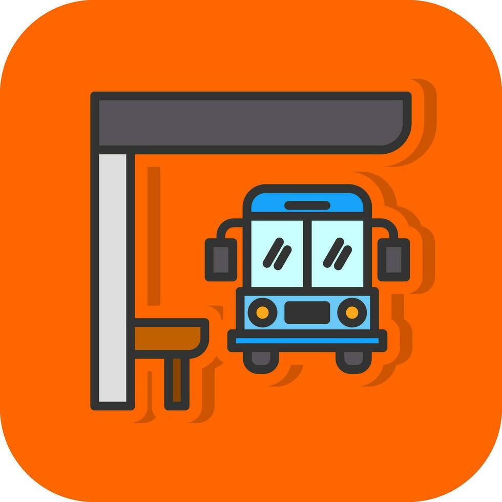 Bus stop Vector Icon Design