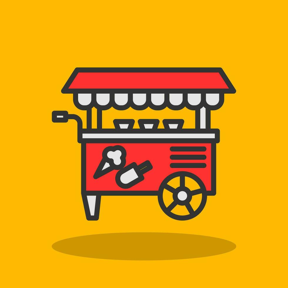 Ice cream cart Vector Icon Design