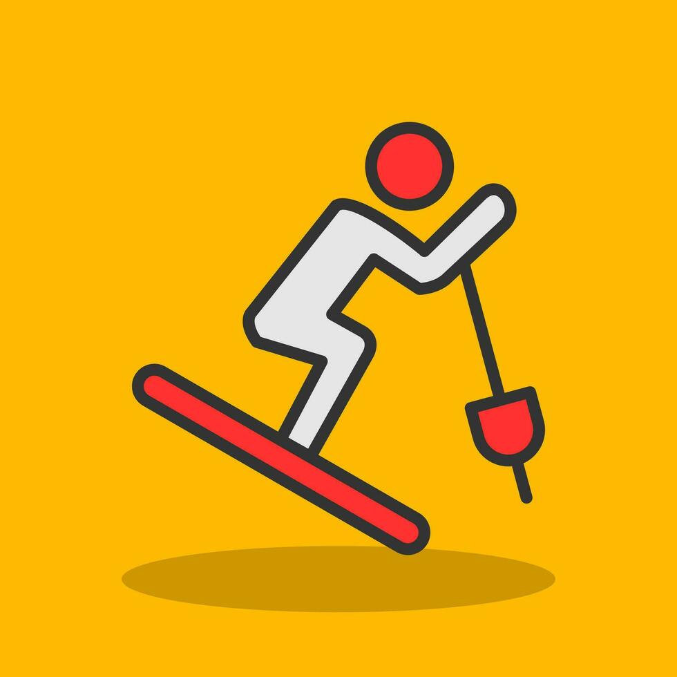 Skiing Vector Icon Design