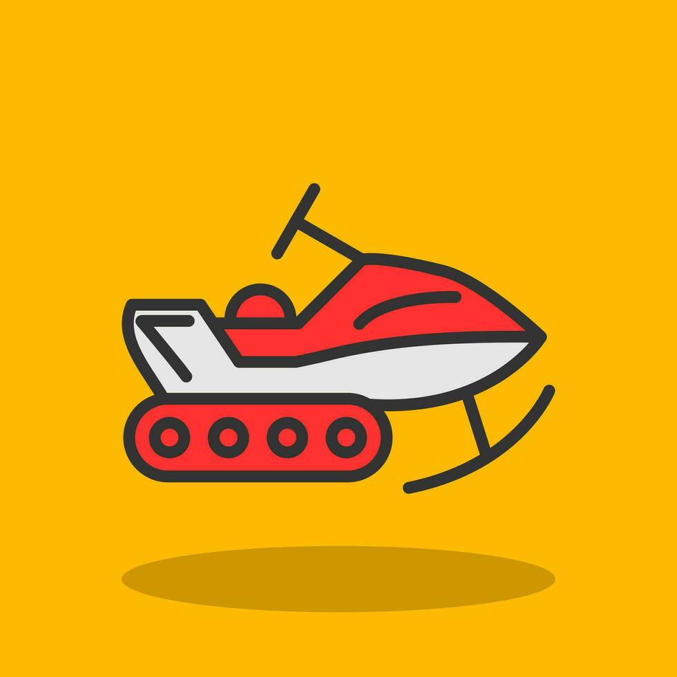 Snowmobile Vector Icon Design