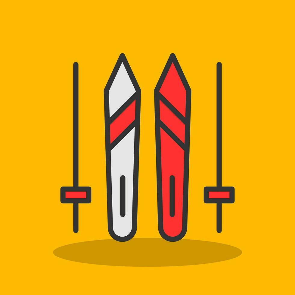 Ski sticks Vector Icon Design