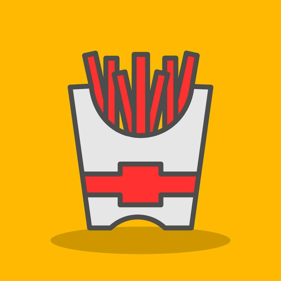 patatas fritas vector icono diseño