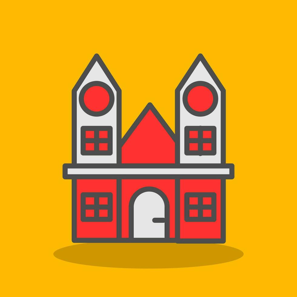 heuvelse kerk tilburgo vector icono diseño