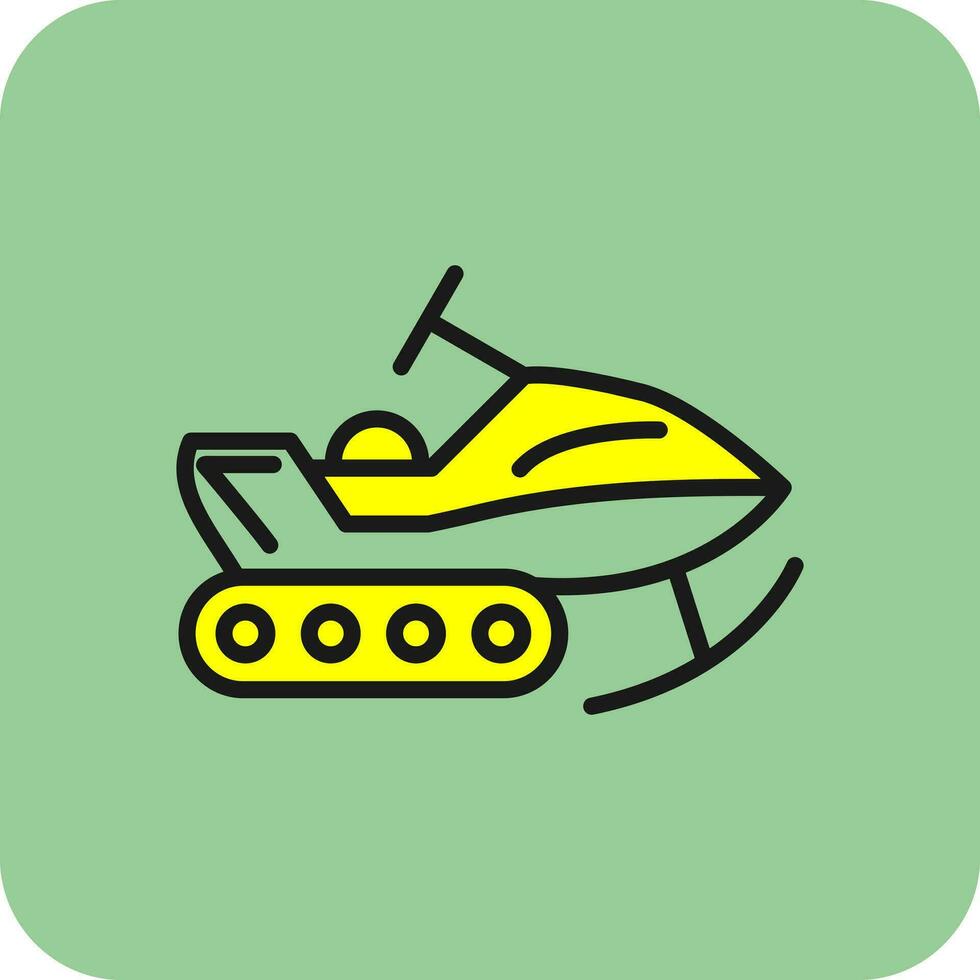 Snowmobile Vector Icon Design