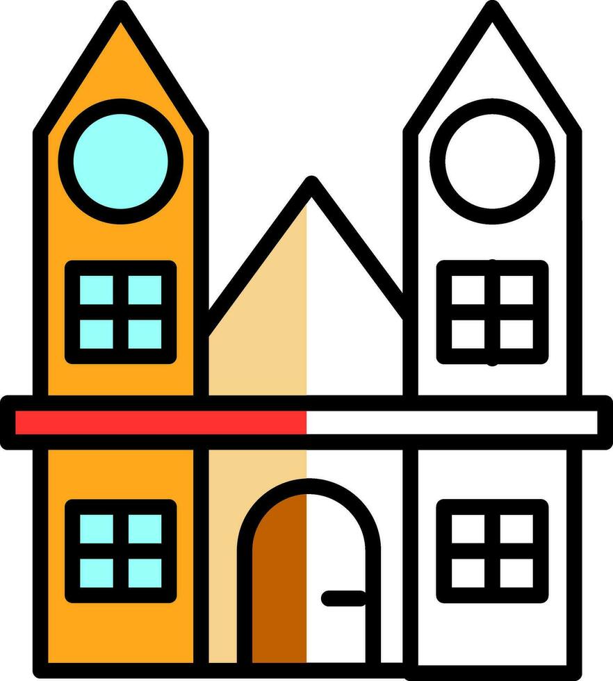 heuvelse kerk tilburgo vector icono diseño