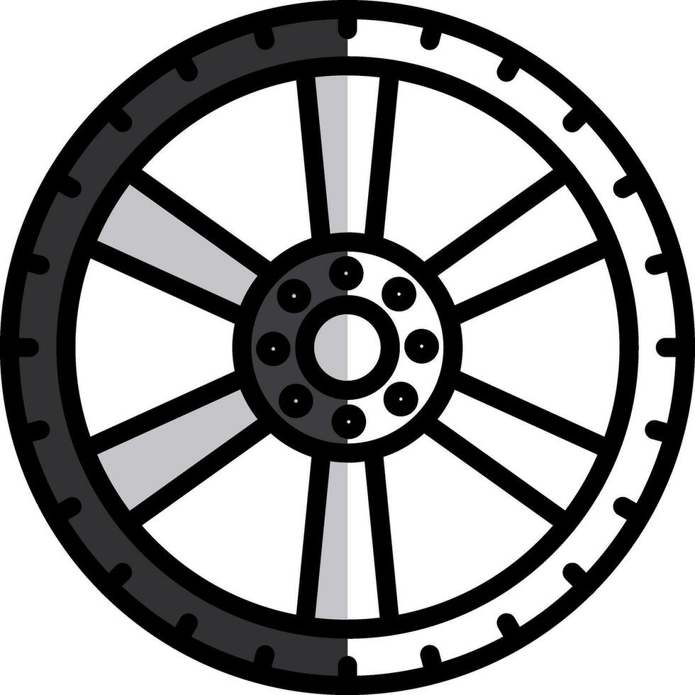 Alloy wheel Vector Icon Design
