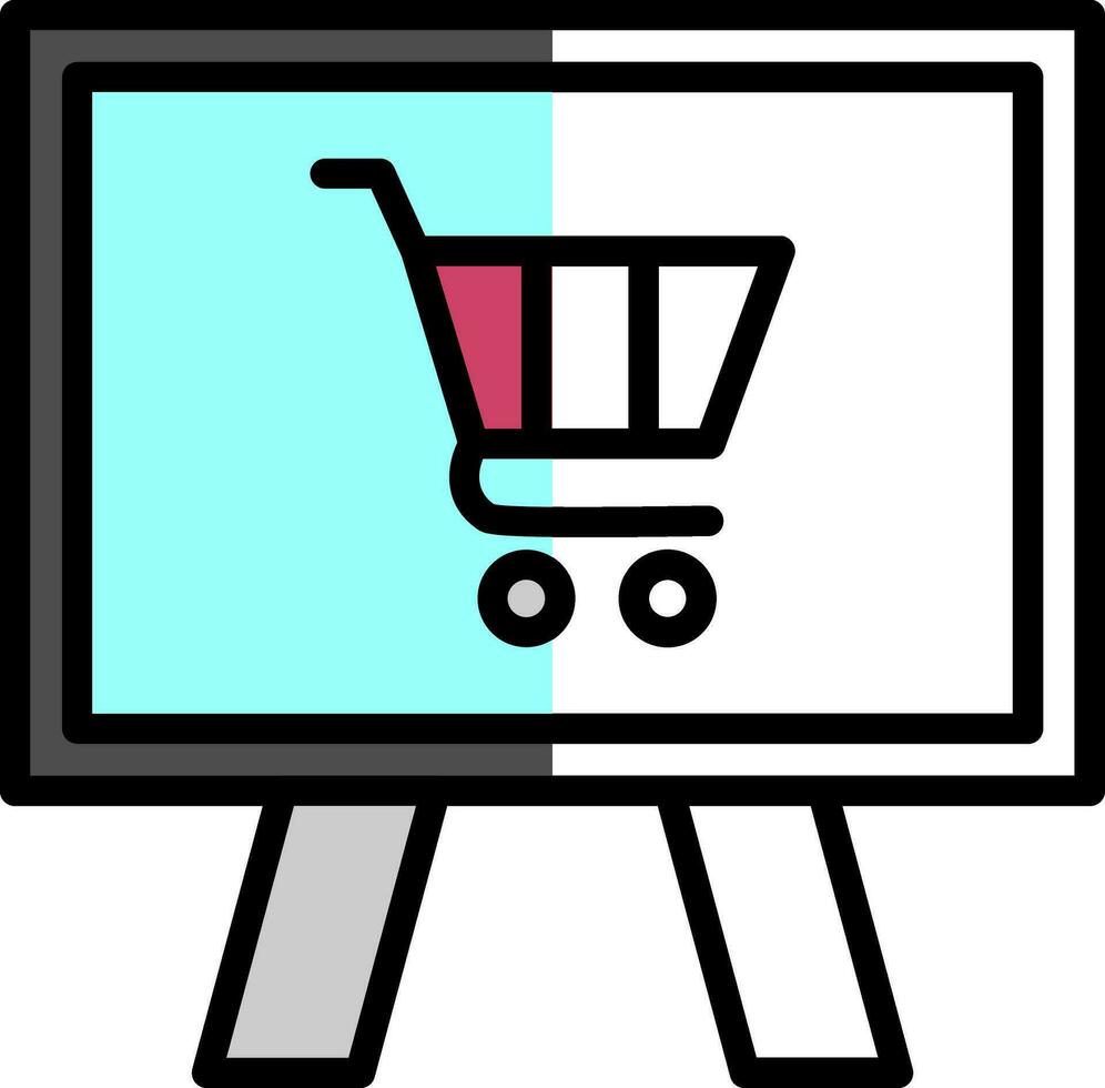 diseño de icono de vector de compras en línea