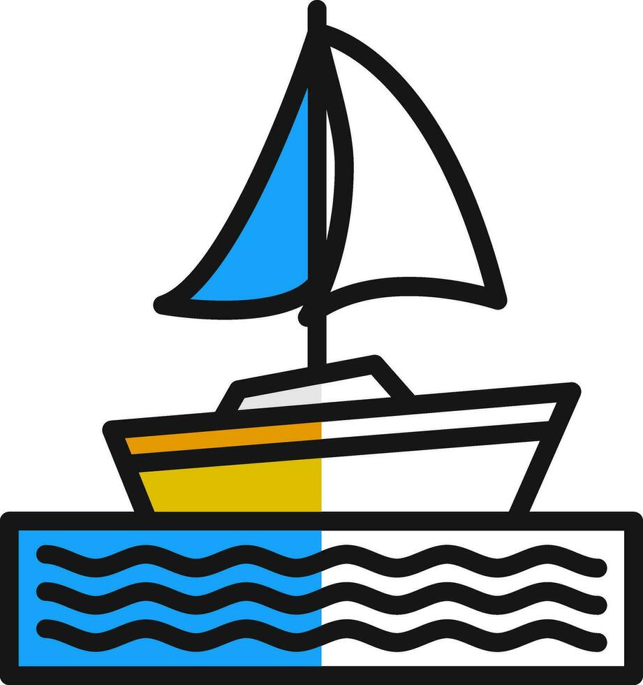 Sailing boat Vector Icon Design